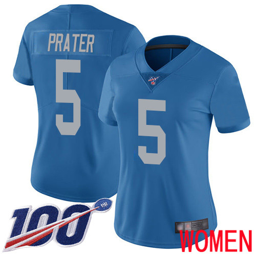 Detroit Lions Limited Blue Women Matt Prater Alternate Jersey NFL Football 5 100th Season Vapor Untouchable